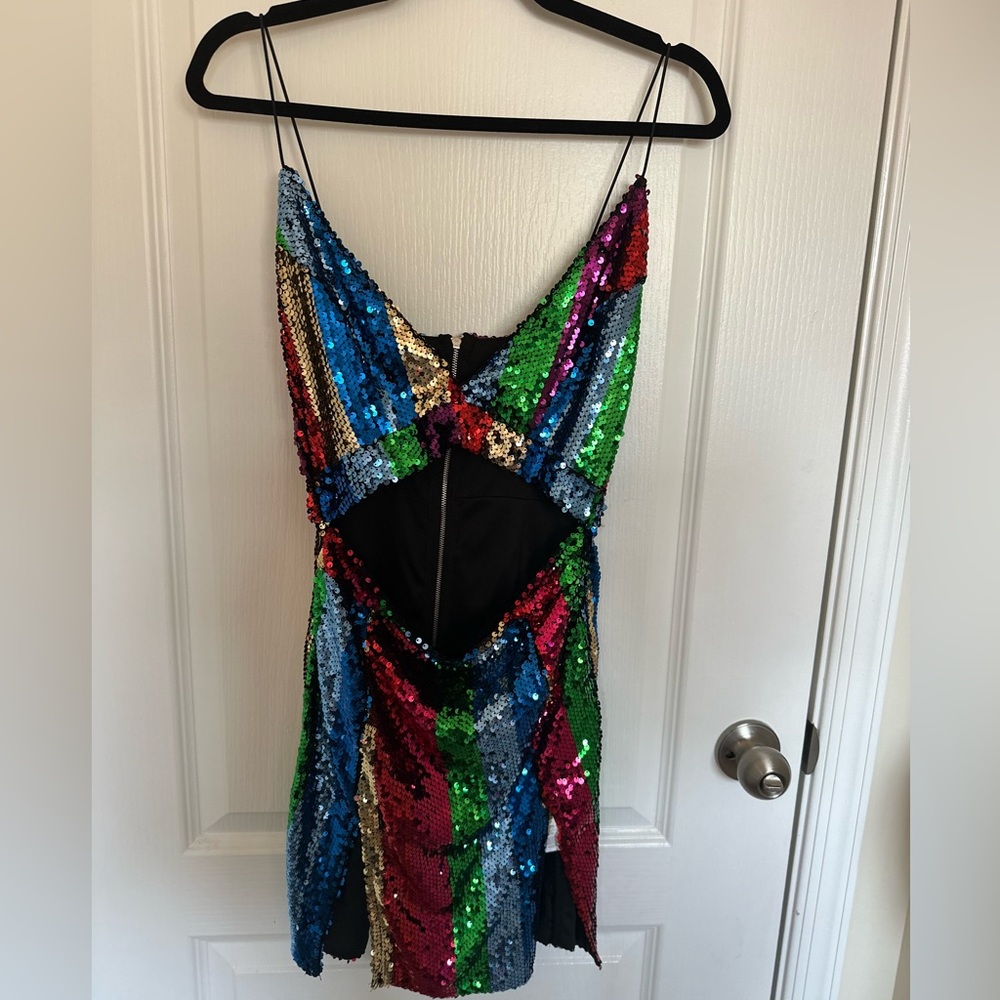 PrettyLittleThing Colourful Sequins cutout Dress